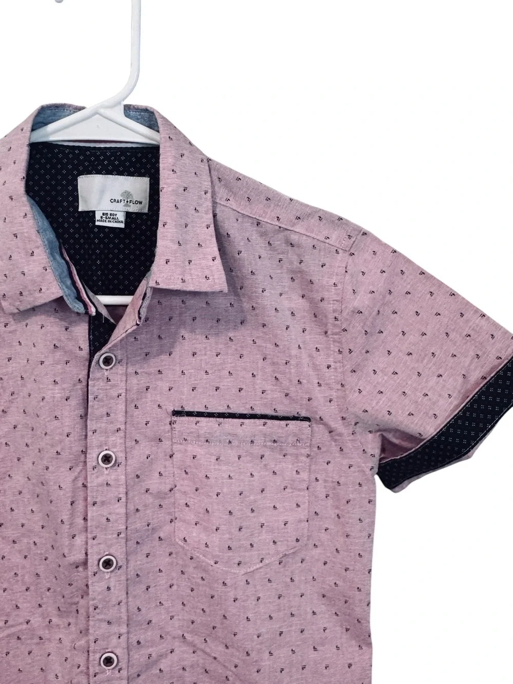 Bundle of 2 Craft & Flow kids  Short Sleeve Button-Down Shirts – Size S